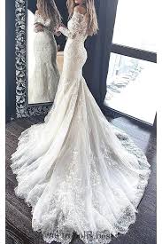 Gorgeous Mermaid Wedding Dress With Long Sleeves Lace Bridal Dress With Long Train E In 2020 Bridal Dresses Lace Lace Mermaid Wedding Dress Long Sleeve Bridal Dresses