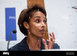 Cecilia Rouse, chair of the Council of Economic Advisers speaks during a  press briefing at the White House, Monday, March 28, 2022, in Washington.  Standing alongside Rouse are Deputy White House Press
