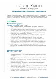 assistant photographer resume samples