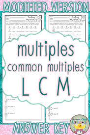 Multiples Common Multiples Lcm Worksheets Common Multiples Least Common Multiple Promoting Success