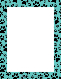 Berikut adalah contoh kode html dengan menggunakan atribut border=5 pada gambar Printable Black On Blue Green Random Paw Print Page Border