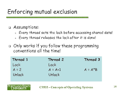 This is the simplest synchronization mechanism. Cs 533 Concepts Of Operating Systems Class 2