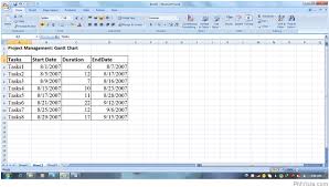 Create A Gantt Chart Using Microsoft Excel Mpp Schedule
