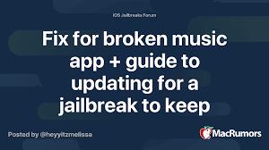 Can i jailbreak iphone/ipad using checkra1n? Fix For Broken Music App Guide To Updating For A Jailbreak To Keep All Data Macrumors Forums