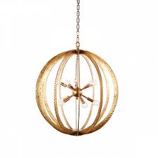Geo Hammered Large Gold Circle Chandelier