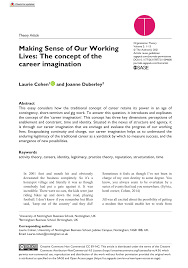 Creative jobs that don t require a degree. Pdf Making Sense Of Our Working Lives The Concept Of The Career Imagination