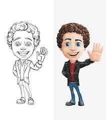 Curly Boy Cartoon Character Set Tooncharacters Boy Cartoon Characters Character Design Boy Drawing