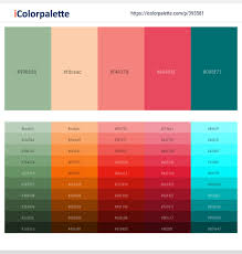 Norway Light Apricot Froly Mandy Pine Green Color Scheme Icolorpalette Teal Color Palette Coral Colour Palette Red Colour Palette