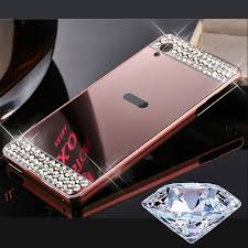 Diy Handmade Diamond Crystal Phone Metal Shell For Sony Xperia X Xa Ultra Xz Mini Conpact Performance Pc Mirror Case Cover Capa Diamond Crystal Case Case Cover