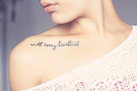 Words of affirmation collar bone tattoo. Collar Bone Name Tattoo Ideas