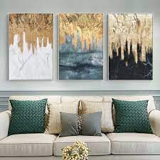3 pieces original abstract gold leaf waterfall black and white etsy wohnung hausdekor dekoration wohnzimmer leinwandbilder abstrakt acrylmalerei leinwand