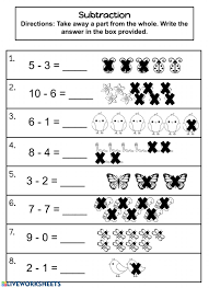 Looking for english learning games for kindergartens? Subtraction 0 10 Worksheet