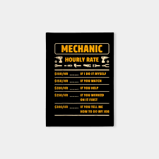 Mechanic Hourly Rate Labor Price Chart Funny Gift Handyman T Shirt