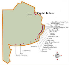 Las toninas (12.15 km) estacion los ingleses (17.73 km) santa teresita (19.14 km) mar del tuyu (19.14 km) general. Miramar Mapa Costa Atlantica
