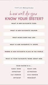 Well, what do you know? How Well Do You Know Your Sister Instagram Story Template By Kelseyinlondon Instastory St Instagram Story Template Story Template Instagram Story Questions