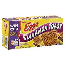 Place frozen waffles flat on baking sheet and heat in the oven for about 5 minutes or until crispy and hot. Amazon Com Eggo Cinnamon Toast Waffles 10 Ct 10 75 Oz Pack Of 3 Grocery Gourmet Food