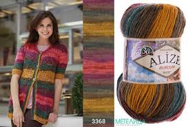 Alize Burcum Batik 100 Akril 100g 210m Orgu