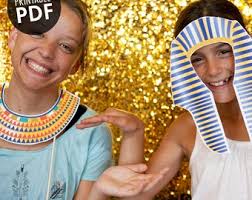 17 Egyptian PRINTABLE Photo Booth Props, King Tut and Queen Nefertiti