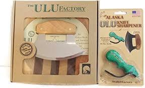 Alaska Ulu Knife And Chopping Bowl Set Bundle With Ulu Knife Sharpener,  This Ulu Knife Can Be Used As Mezzaluna Chopper, Bolo Rolling Knife And ...