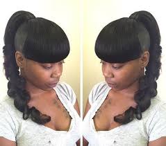 African American Black Ponytail Hairstyles With Bangs 20 Great Ponytails With Bangs Inspiration Ideas Black Ponytail Hairstyles Weave Ponytail Hairstyles Weave Ponytails With Bangs