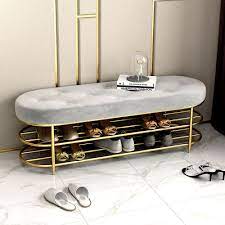 A natural concrete garden bench is a sturdy addition to your garden or backyard that you can enjoy season after season. Modern Upholstered Bench Gray Velvet Bench With Shelf Bench With Shoe Storage In 2021 Bench With Shoe Storage Shoe Bench Sofa Seat Cushions