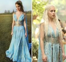 Daenerys Qarth Costume Blue Dress With Belt Thrones Etsy Game Of Thrones Dress Game Of Thrones Costumes Dresses