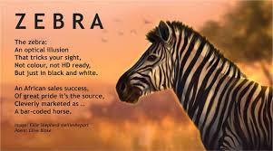 Zebra poem +bord Clive Blake and Ellie Shepherd by CliveBlake