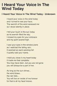 Genre I Heard Your Voice In The Wind Today Unknown Author Grieving Quotes Sympathy Quotes Grief Quotes