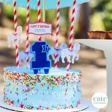 Birthday Cake Ideas For 1 Year Old Boy Carousel Birthday Cake For A 1 Year Old Boy Chocolate Cake With Blue Vanilla Buttercream And Sprinkl Half Birthday Cakes Blue Birthday Cakes Boy Birthday Cake