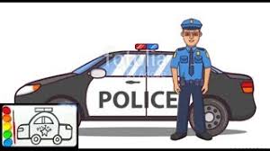 رسم سيارة شرطة بالألوان المائية للأطفال police car drawing and coloring for kids youtube