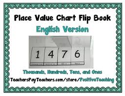 Place Value Chart Flip Book English Thousands Hundreds