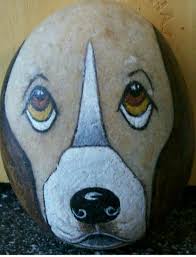 Tas Boyama Boyali Kayalar Pet Rocks Kopek