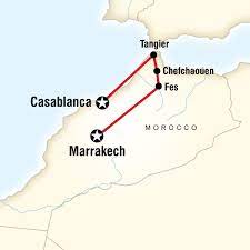 Map Of The Route For Northern Morocco On A Shoestring Gadventures Morocco Morocco Travel Travel Tours