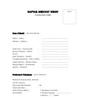 Dan berikut contoh cv surat lamaran kerja yang baik dan benar, menarik dan kreatif. Contoh Cv Lowongan Kerja
