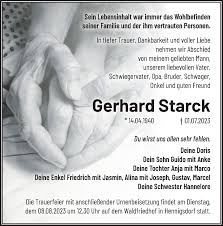 Traueranzeigen von Gerhard Starck