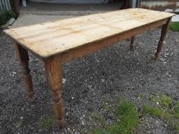 On top of the cushion/blanket place a thin fabric and staple it under the seat. Victorian Long Narrow Plank Top Pine Kitchen Refectory Dining Table On Turned Legs 319379 Sellingantiques Com