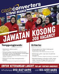M&e clerk of works duties are as follows: Cash Converters Malaysia Kerja Kosong Di Danau Kota Cash Converters Cawangan Setapak Sedang Mencari Retail Personnel Untuk Menyertai Kami Hubungi Hr Hotline 0356300227 Ext 116 Atau Whatsapp 0125476690 Semoga
