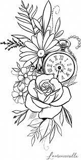 Pin On Tattoo Drawings Simple Clock Tattoo Design Floral Tattoo Design Tattoos