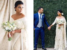 A million thanks for celebrating my special day and making me feel special. This Sri Lankan Bride Wore An Off White Indian Sari For Her Wedding And She Looked Beautiful Times Of India