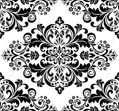 Black And White Flower Background Transparent Damask Seamless Floral Pattern Royal Wallpaper Black Flowers Royal Wallpaper Floral Pattern Wallpaper Black Flowers