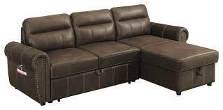 Maybe you would like to learn more about one of these? Hugo Brown Reversible Sleeper Sectional Sofa Chaise With Usb Charger Contemporary Sleeper Sofas By Eurofase Lighting Houzz