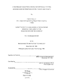 Pdf A Technology Acceptance Model From Fred Davis Kusuma