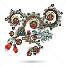 Henna Paisley Mehndi Abstract Floral Vector Illustration Colored Series Of Doodle Design Element Stock Vector Paisley Art Folk Art Flowers Floral Illustrations