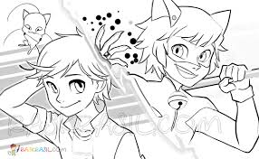 Tales of ladybug and cat noir. Ladybug And Cat Noir Coloring Pages Print For Free