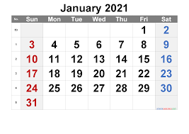 Calendar shown with monday as first day of week. January 2021 Calendar Printable Week Numbers Ari 2 Division Study Financing St Maarten