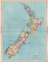 Details About New Zealand Showing Provinces Bartholomew 1952 Old Vintage Map Plan Chart