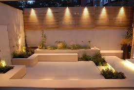 Courtyard With Amazing Outdoor Lighting Green Turf Irrigation Www Greenturf Com Services Small Courtyard Gardens Garden Lighting Design Backyard Design