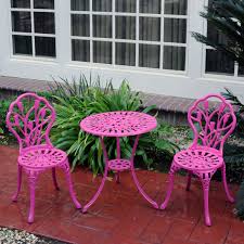 Wayfair Pink 3 Piece Bistro Set Patio Garden Furniture Patio Furnishings Bistro Set 3 Piece Bistro Set