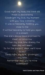Goodnight My Love My Love Poems My Love Love Me Quotes