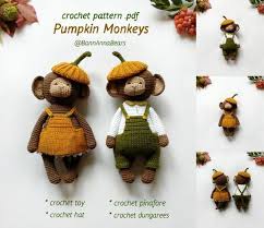 Thanksgiving Crochet Monkey Amigurumi Pattern Pumpkin Crochet Toy Pattern Cute Small Monkey Easy Crochet Animal Pattern Halloween Pdf In 2020 Crochet Monkey Pattern Easy Crochet Animals Crochet Monkey
